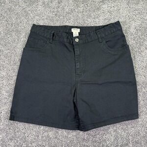 Cherokee Shorts Womens 10 Black Chino Twill Stretch Flat Front 5 Pocket Casual